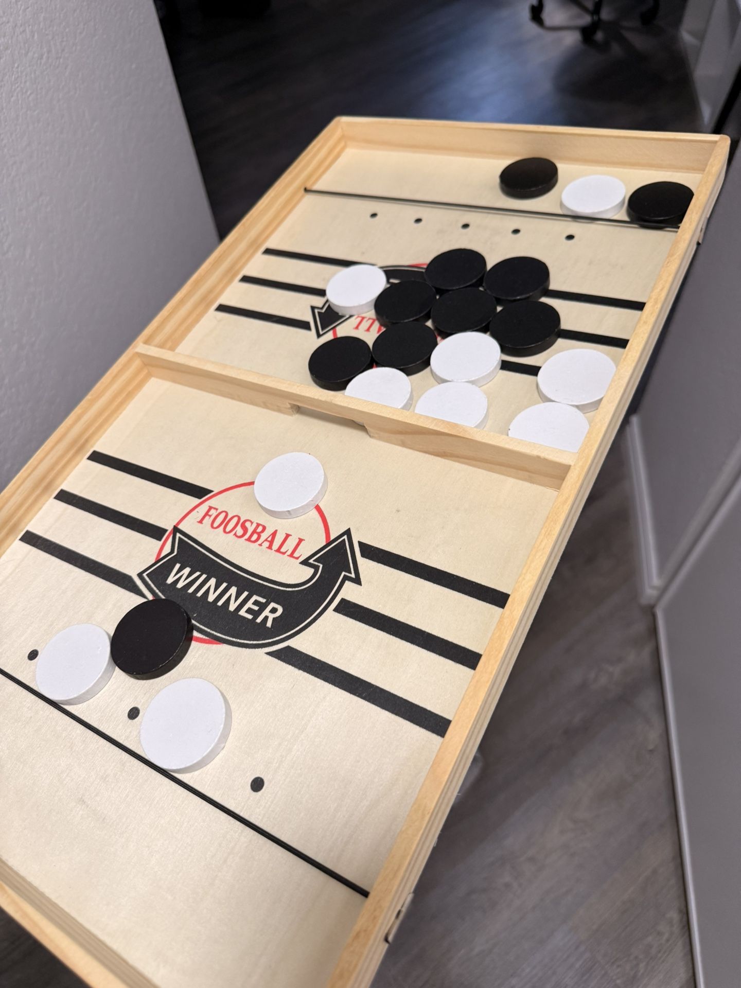 Wooden Hockey Table Board Game with Spare Parts, 2 Player