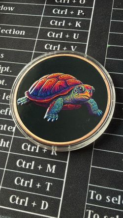 Copper Round 5 Oz Colorized Mystic Night Turtle