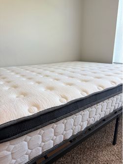 Queen mattress with metal frame on sale
