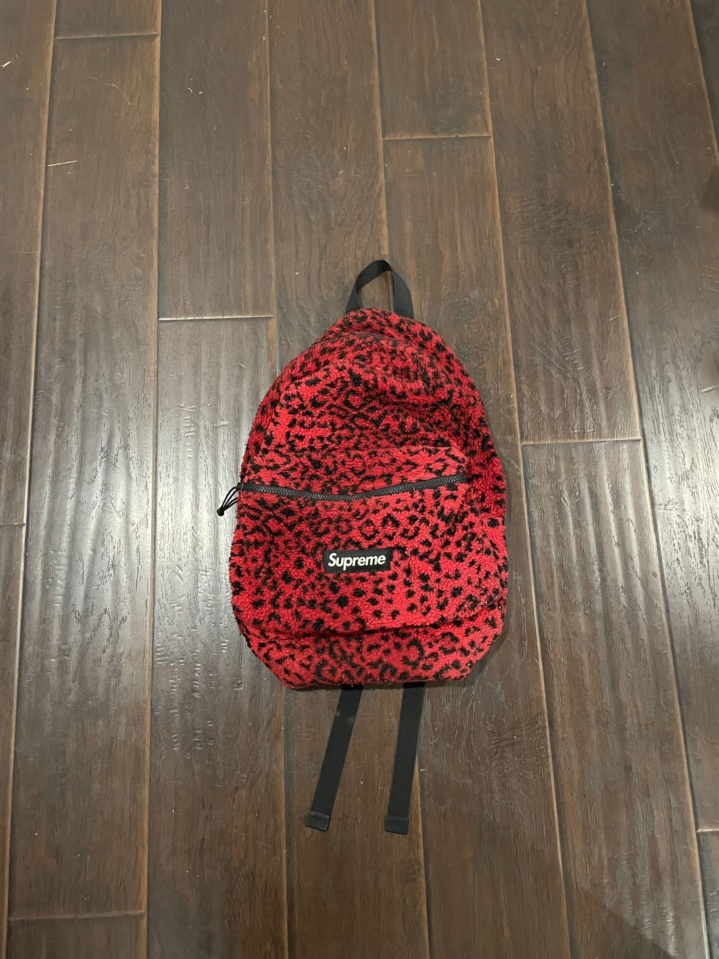 Supreme Leopard Fleece Backpack Red for Sale in Los Angeles, CA