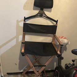 Folding Directors Chair - Portable Aluminum Makeup Artist Chair with Headrest, Supports Up to 330 lbs, High Back Design Ideal for Camping, Lawn, and M
