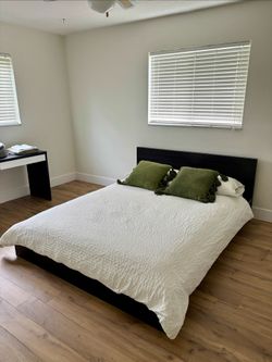 Queen Ikea bed frame and mattress