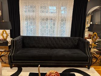 ZGallerie Black Velvet Sofa