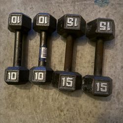 10 & 15Lb Dumbbells 