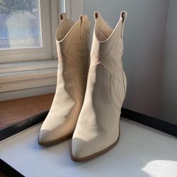 Vanilla Cowgirl Boot Leather