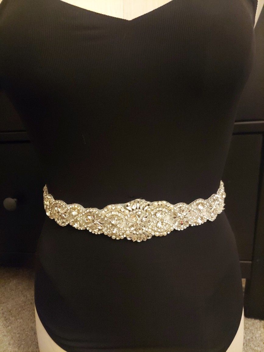 Wedding Dress Belt With Hair Clip Included