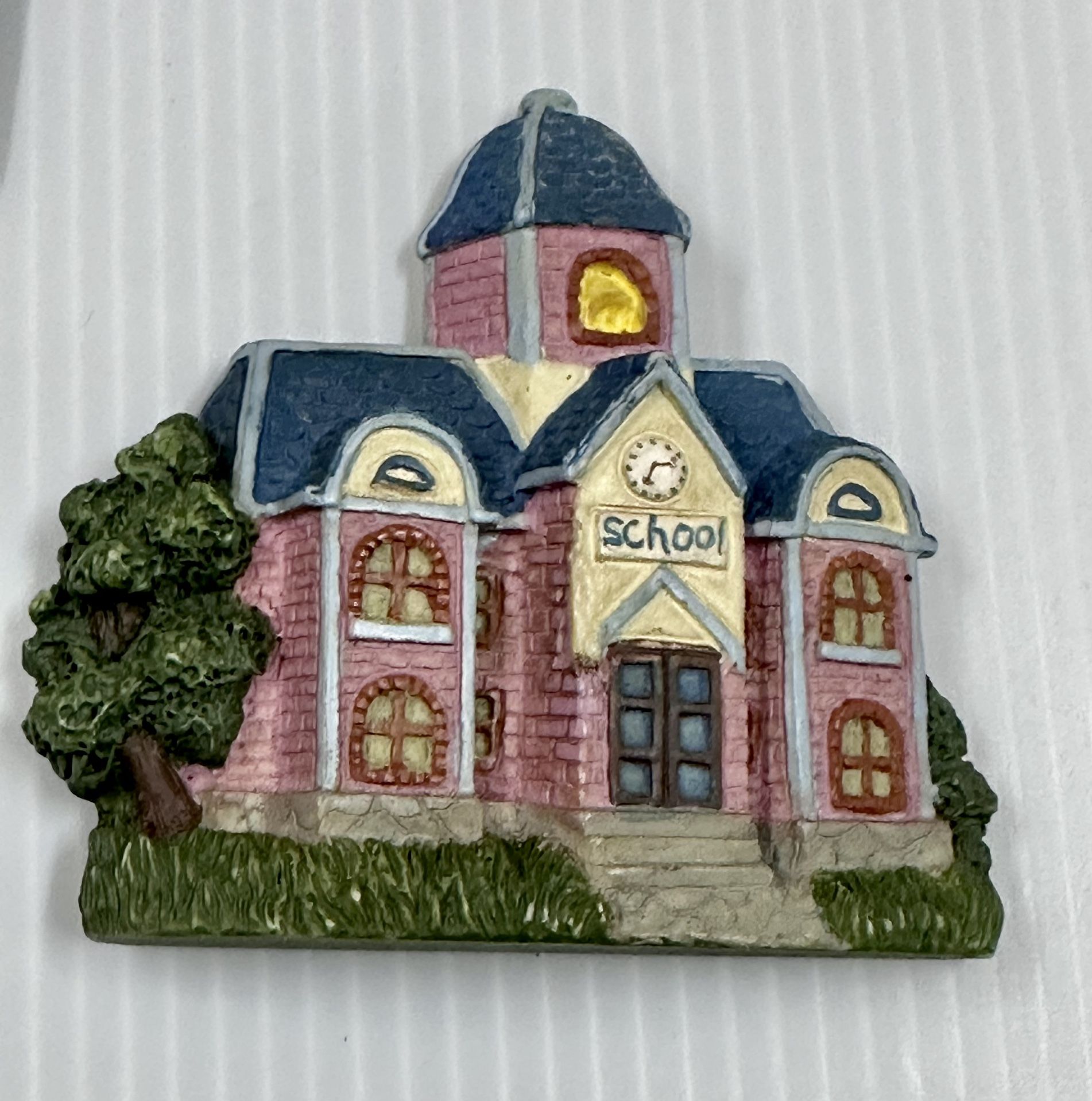 Vintage Ceramic School House Magnet