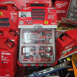 Milwaukee 1/2" Drive Impact Socket Set SAE &MM  In Packout Case, New, Financing Available 