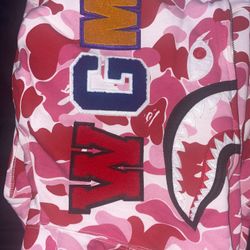 Pink Bape Camo Shark Full zip Hoodie 