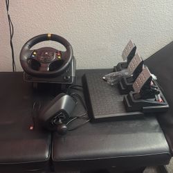 🎮 Set de Simulación de Carreras (Volante + Pedales + Palanca)