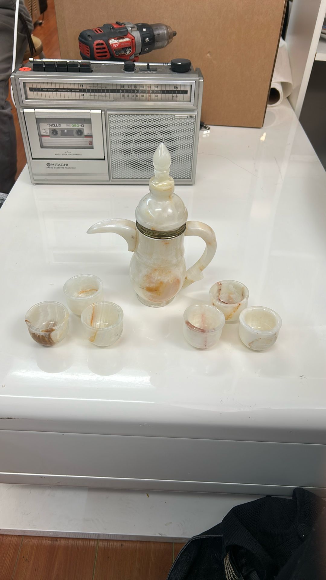 Vintage Gava-8 Onyx Tea Set with Six Cups