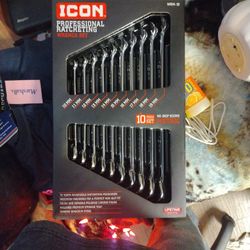 Icon 10-piece Metric Ratcheting Wrench Set
