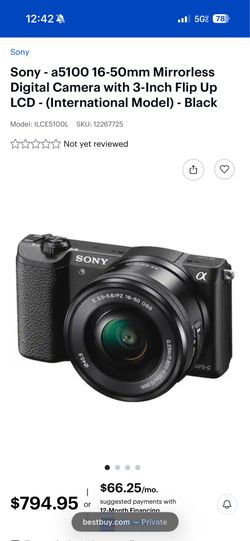 Sony mirrorless camera a5100