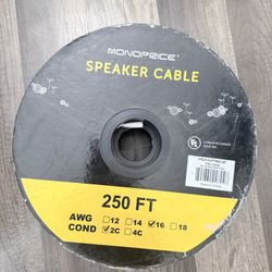 Monoprice 16AWG 2-Conductor CL2 In-Wall Speaker Cable — Approx. 158 ft Left