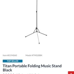 Titan Portable Folding Music Stand Black
