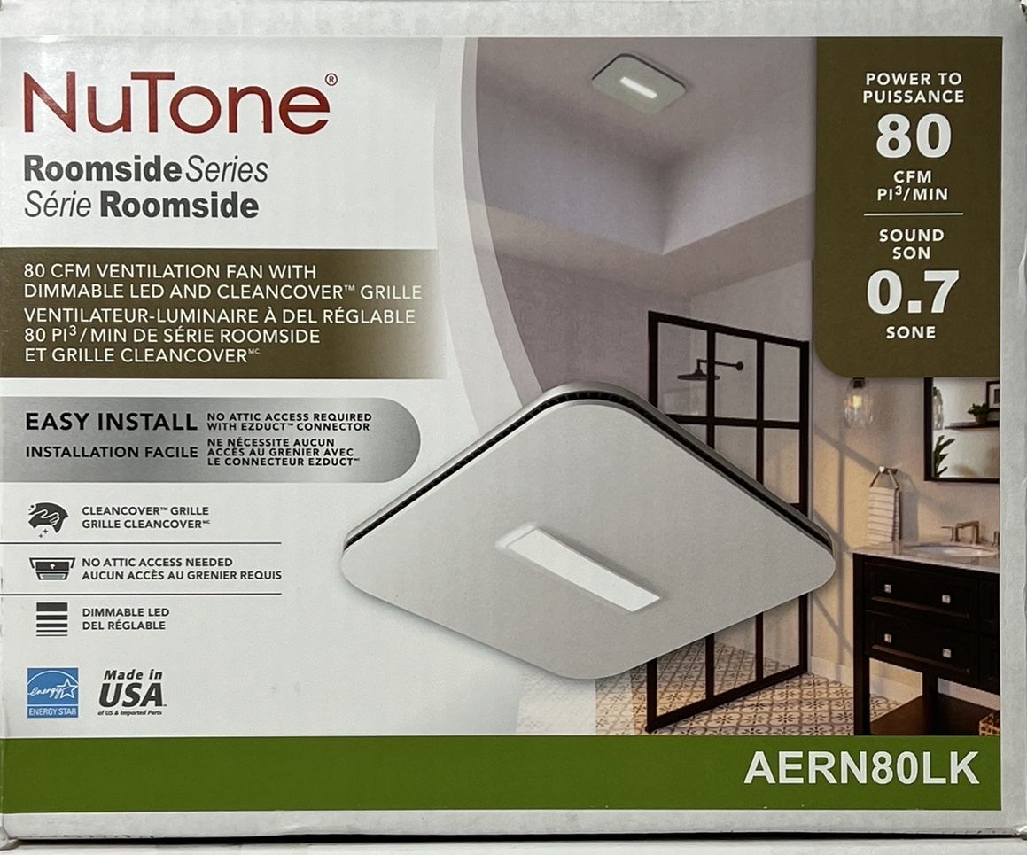 Broan-NuTone Easy to Install 80 CFM Bathroom Exhaust Fan with LED Clean ...
