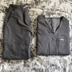 Figs Woman’s Graphite Scrub Top & Bottom