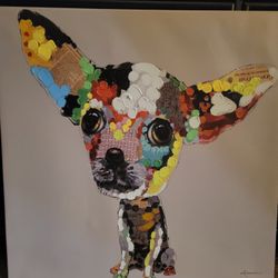 Chihuahua Pup Canvas Print Colorful 28"×28"