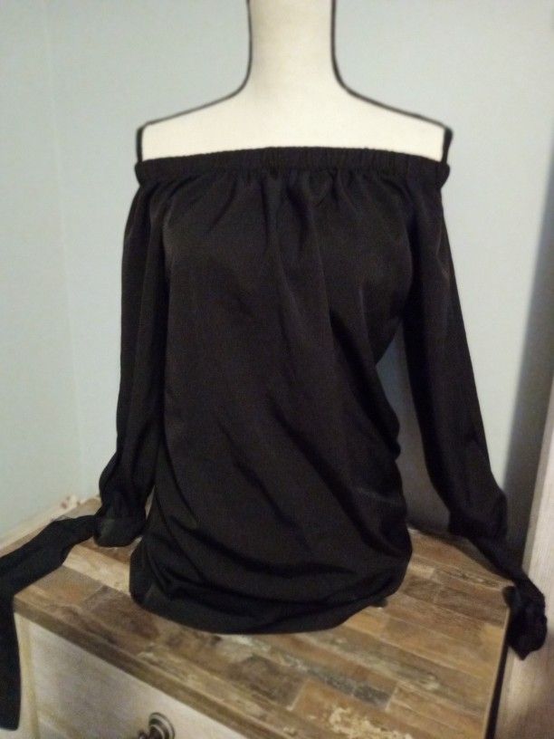 Elegant Off Shoulder Black Blouse