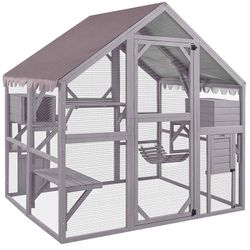 Aivituvin Walk-in Cat Enclosure AIR52, Outdoor Cat Run - Large