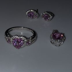 Pink Heart Jewelry Set