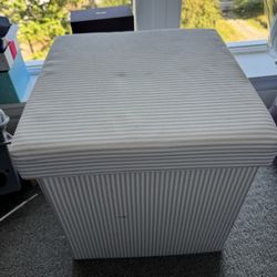 folding storage ottoman and plastic chest of drawers, all for $20