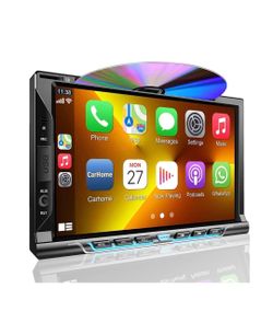 7”Double Din Car Stereo Radio with Bluetooth Support CD/DVD Player
Wireless CarPlay&Android Auto&Mirror Link,Backup Camera, AM&FM Radio Receiver, SWC,