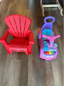 Kids Little tikes Garden chair + Fisherprice Car