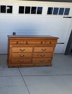 Solid Pine Wood Dresser with  9 Drawers