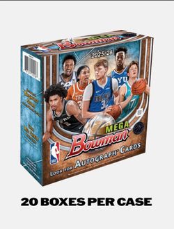 Sealed Case Mega Box 2025-26 Bowman Basketball Brand New 20 Mega
