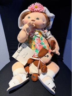 Jan Shackelford OOAK Cherie #514 Signed 1994 One of a Kind Baby Doll w/ Puppy & Tag