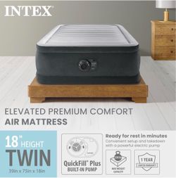 Intex Dura-Beam Deluxe 15" Twin Size Air Mattress with Built-in Pump