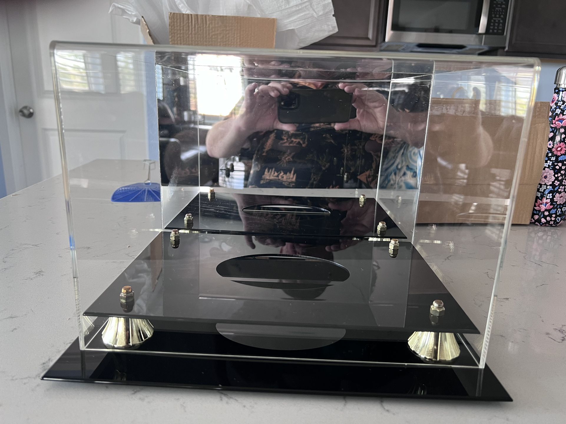 Brand New Deluxe UV Full Size Football Display Case Holder WALL MOUNT w/ Mirror