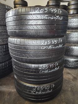 205 45R 17 CONTINENTAL PRO CONTACT TIRES 2054517 USED TIRES (SET) MOUNT BALANCE INCLUDED