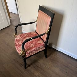 Elegant armchair custom upholstered.