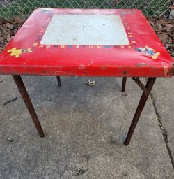 Vintage Metal And Wood Disney Table