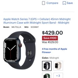 Apple Watch Series 7 45m  Bluetooth And Cellular 