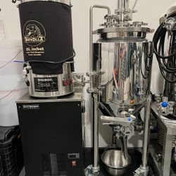 Brewing Equipment: Jacketed Conical fermenter, Glycol, Kettle