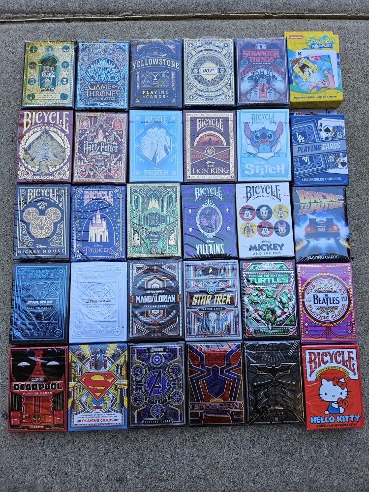 New Sealed Mixed Bicycle Characters Playing Cards Theory Eleven (VALENCIA) $5 Each
