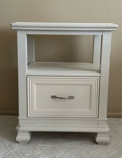 Very sturdy Shabby Chic ShabbyChic White End Side Table Nightstand With Shelf And Pull Out Drawer
