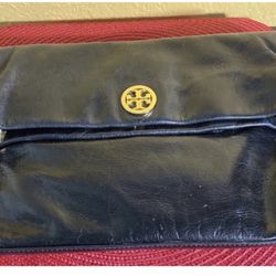 Tory Burch Handbags 2way Black bags Dena' miller Foldover Crossbody Bag / Clutch hobo leather bag