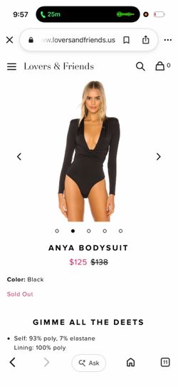 Lovers & Friends Anya Bodysuit Black XS