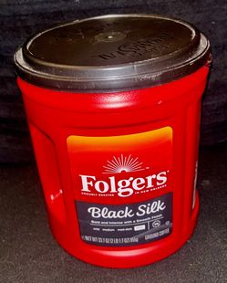 New Sealed Folgers Black Silk Ground Coffee, Smooth Dark Roast Coffee, 33.7oz
