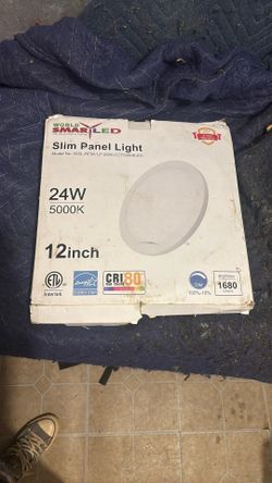 12” Slim LED Panel Light – 24W, 5000K, New in Box