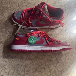 Red And Gray Off-White Nike Dunks