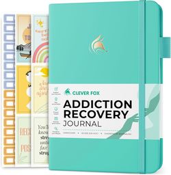 Clever Fox Addiction Recovery Journal & Sobriety Workbook, Daily Recovery Planner, A5 Size (Turquoise)