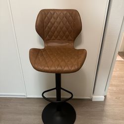 4: Brown Bar Stool (Swivel / Footrest)