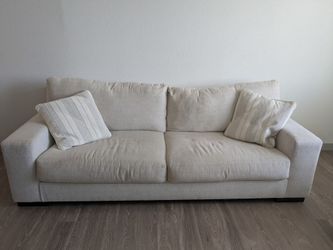 Cream Fabric Two-Seat Sofa