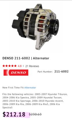 NEW HYUNDAI/KIA DENSO ALTERNATOR