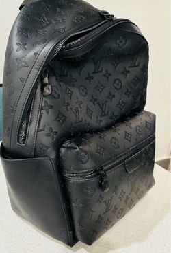Black leather, Louis Vuitton men backpack